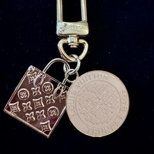 Louis Vuitton Gold and Silver Monogram Keychain